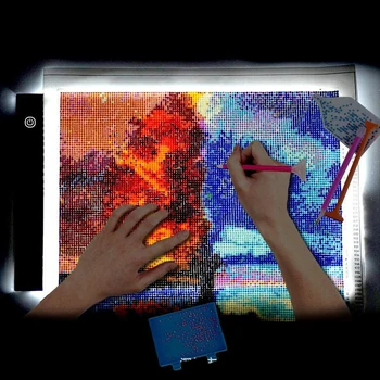 A4 formato piešimo grafika tablet lauke LED šviesos padas plokštė diamond tapyba priedai įrankių rinkinys A5 LED lempos padas Kopija Meno Trafaretas