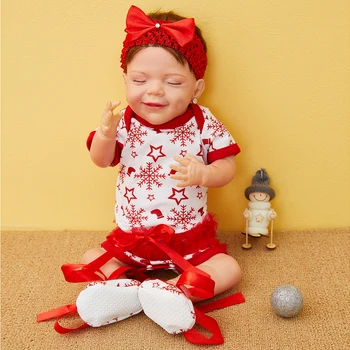 Hoomai Kalėdų Reborn Baby Doll 20 Cm Tikroviška Naujagimiui Silikono Vinilo Lėlės Dovana Žaislas Vaikams