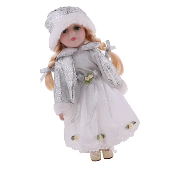 30cm Derliaus Mergina Lėlės Lady Ilgą Baltą Suknelę, Suknelė Skrybėlę Lėlės