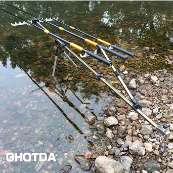 GHOTDA Žvejybos Įranga Teleskopinis meškerės Laikiklio Stovi Sulankstomas Aliuminio Lydinio Vertus Karpių Žvejybos Strypai