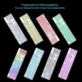 Z88 RGB Mechaninė Žaidimų Klaviatūra Raudonas Jungiklis - Linijinis Ramioje Programuojami RGB Apšvietimu Atsparus Vandeniui 104 Klavišai Anti-Šešėlius