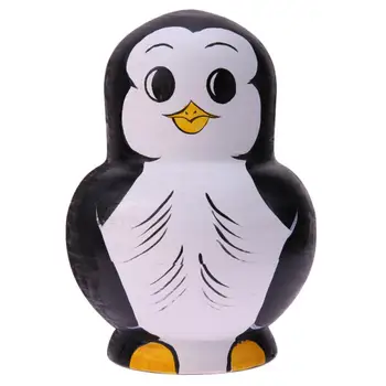 10vnt/Set Kūrybos Medienos Lizdus Rusija Puikus Žaislas Pingvinas Modelio rusijos Matryoshka Lėlės Vaikams Mėgstamą Gimtadienio Dovana