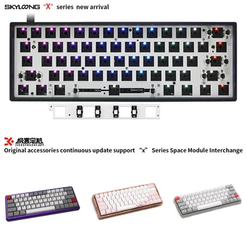 Gk61 gk61x 60% užsakymą mechaninė klaviatūra rgb jungiklis, šviesos diodų, karšto swapping lizdas galinga programinė įranga, c tipo pcb padalinta tarpo