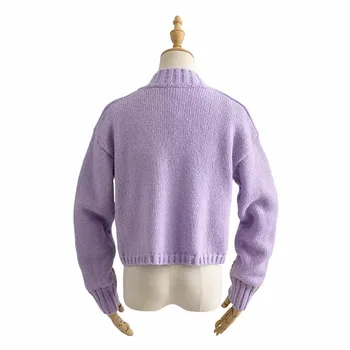 1 nustatyti 2020 m. Pavasarį Korėja Stilius Derliaus Siuvinėjimo Gėlių Cardigan Bako Viršuje V kaklo Single-breasted Mygtuką Megzti Megztinis Megztinis
