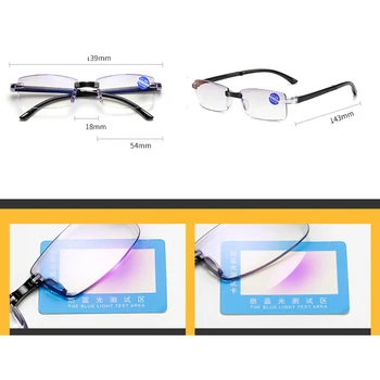 VCKA Lankstymo Ultralight Taškus Akiniai Skaitymui Moterų, Vyrų ir Mėlynos Šviesos Blokavimas Frameless Kompiuterio Presbyopia Reader +1,0 iki +4