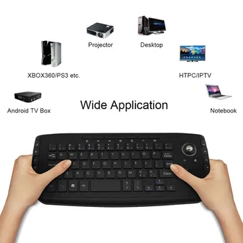 Belaidė Mini Trackball Klaviatūra Ir Pelė Combo Nešiojamą 94Keys Žaidimų Desigh Klaviatūra anglų kalba, USB Pelė, Skirta 