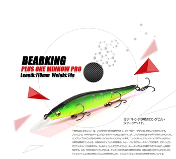 Didelę Nuolaidą!Mažmeninės žvejybos masalas,įvairių spalvų kokybę Minnow 110mm 14g,Volframo kamuolys bearking 2017 modelis suku masalas