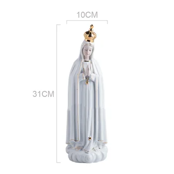 Mergelės Marijos Ikona, Skulptūra Katalikų Relikvijų Rose Fatima Keraminės Skulptūros Namų Dekoro Bažnyčios Šeimos Keramikos Religinės Statulėlės