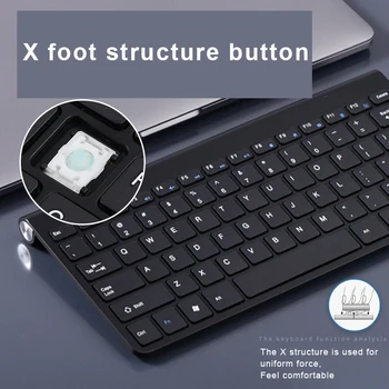 2.4 G Slim Belaidė Klaviatūra Ir Pelė, Mini Multimedia Keyboard Mouse Combo Nustatyti KOMPIUTERIS Notebook Laptop Stalinių Klaviatūrų