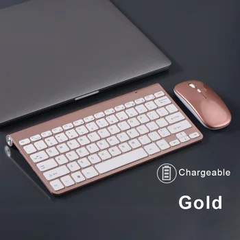 2.4 G Slim Belaidė Klaviatūra Ir Pelė, Mini Multimedia Keyboard Mouse Combo Nustatyti KOMPIUTERIS Notebook Laptop Stalinių Klaviatūrų