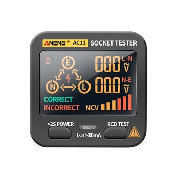 AC11 Skaitmeninis Lizdas Smart Testeris Įtampos Bandymo Lizdas Detektorius MUMS/UK/EU/AU Plug Grandinės Poliškumas Etapo, Patikrinkite Įtampos Jungiklis
