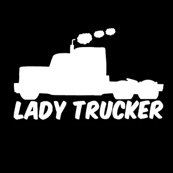Kūrybos Lady Trucker Automobilių Dekoravimas, Automobilių Langų Kūno Bamperis Naujovė Formos PVC Lipdukas Lipdukas ZWW-2060, 16cm * 9.7 cm